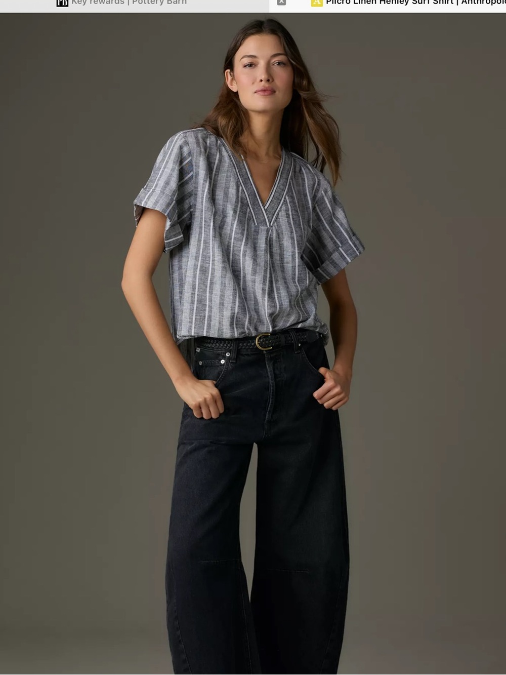 NWT Anthropologie Pilcro Henley linen surf shirt❤️❤️❤️❤️